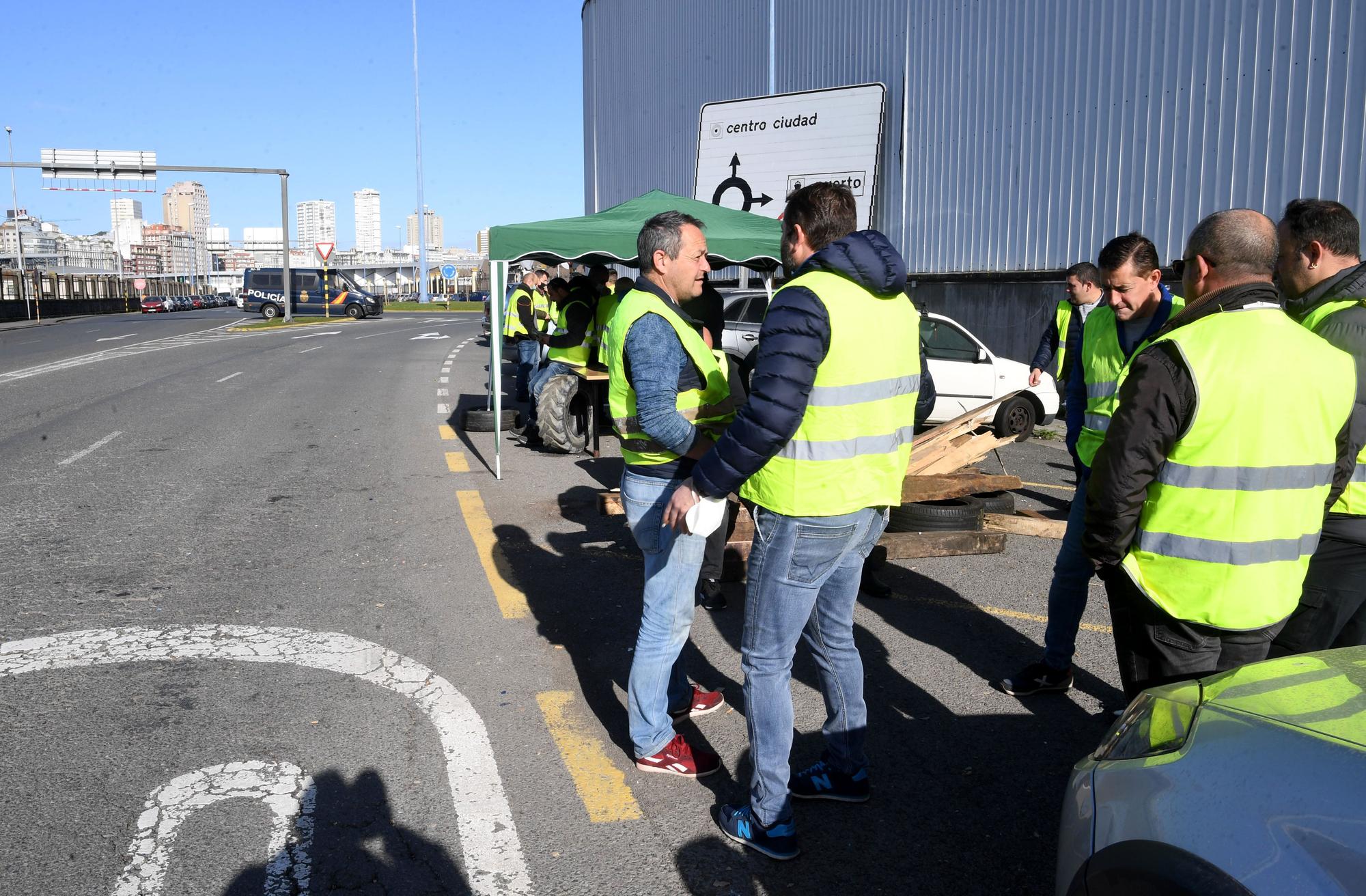 Cuarta jornada de huelga nacional de transporte en A Coruña