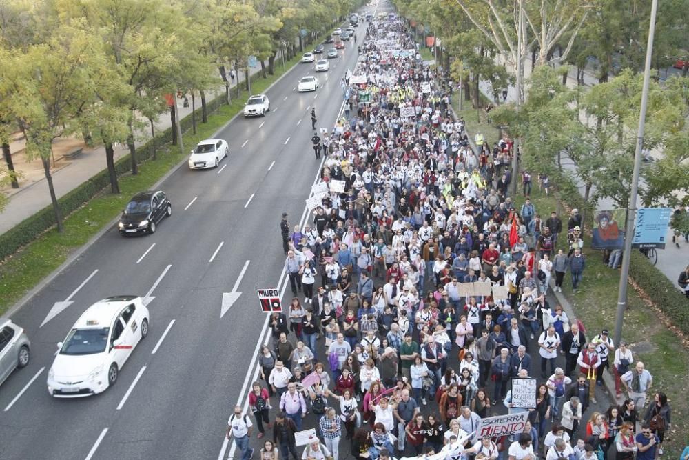 Manifestación contra el muro de Murcia en Madrid