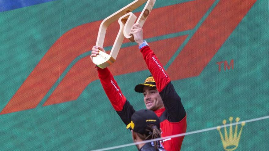 Leclerc celebra el triomf ahir a Àustria. | EUROPA PRESS
