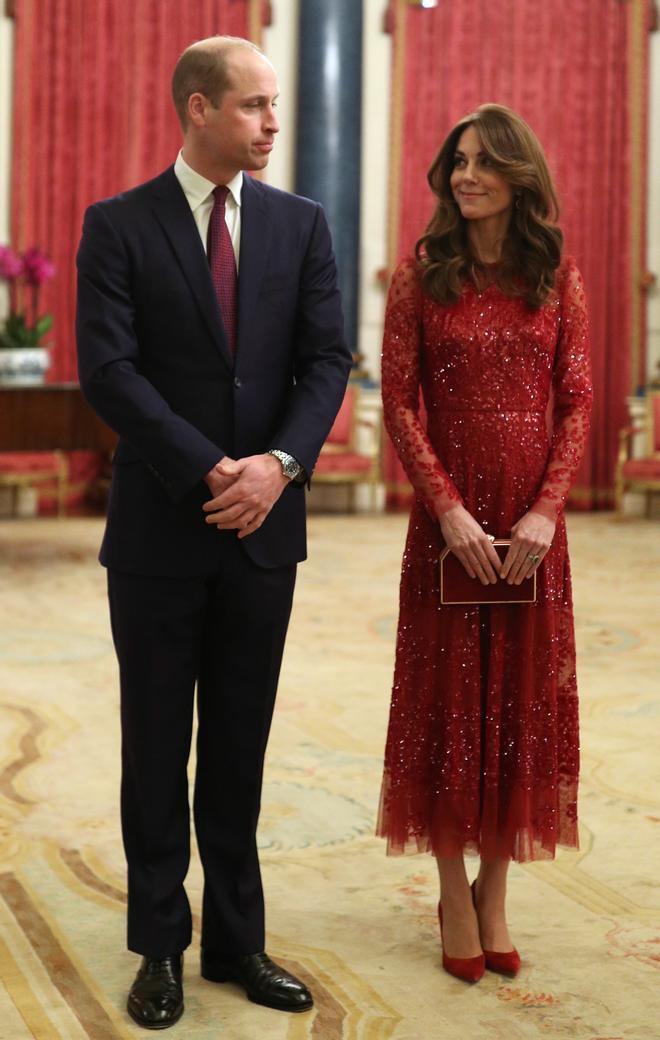 Kate Middleton y el príncipe Guillermo en un acto oficial en 2020