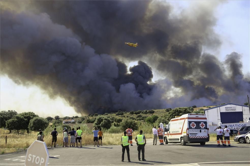 Incendio forestal en Cáceres