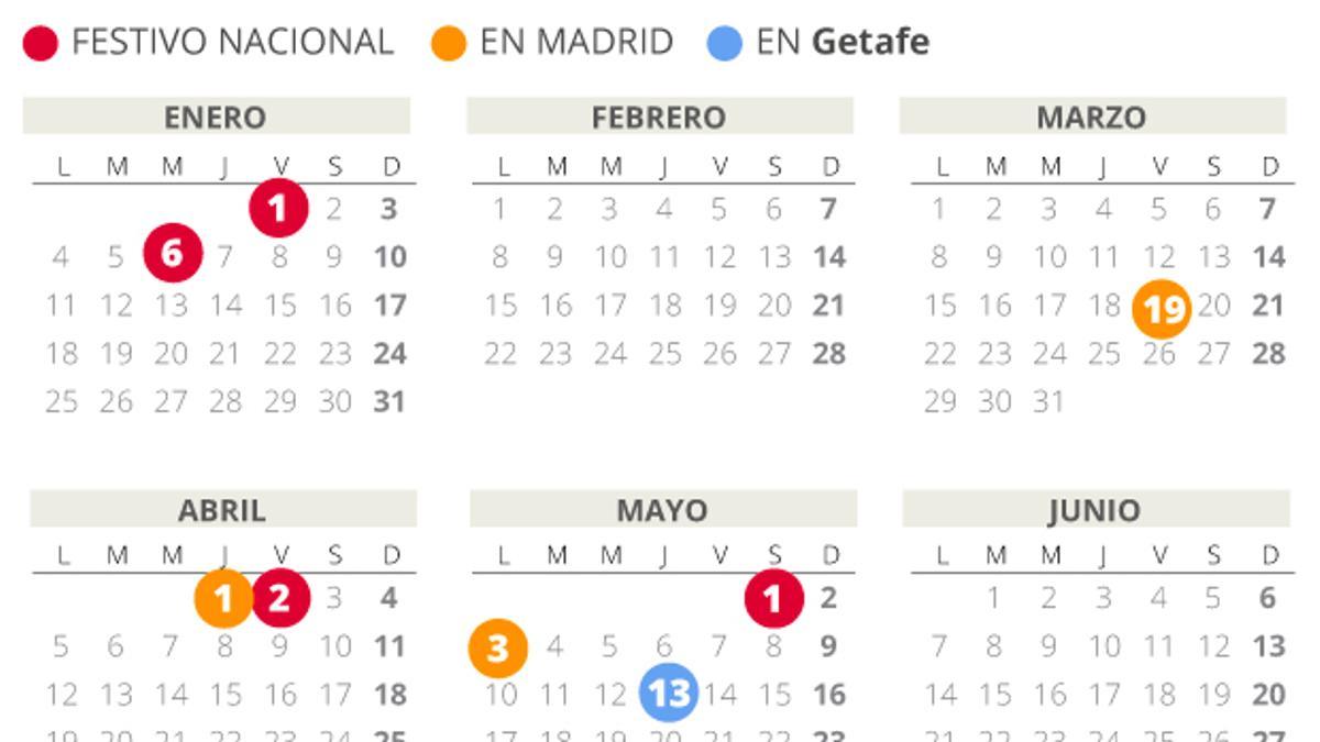 Calendario laboral Getafe 2021