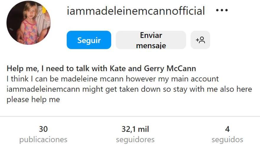 Instagram cierra la cuenta de la joven que cree ser Madeleine McCann