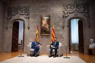 Reunión clave entre Aragonès y Sánchez en el Palau de la Generalitat