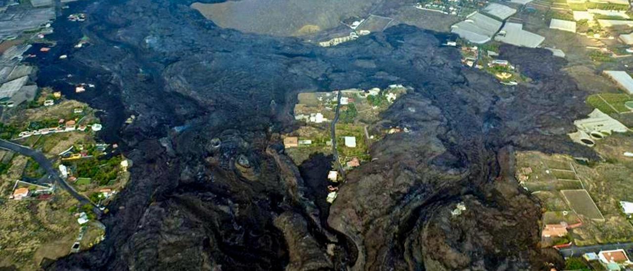 Imagen de las coladas del volcán de La Palma.