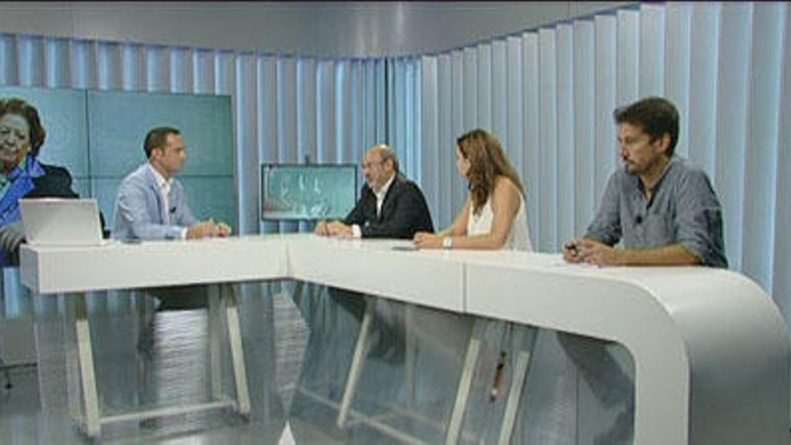 Eusebio Monzó, Sandra Gómez y Jordi Peris estuvieron ayer en el plató de LevanteTV.