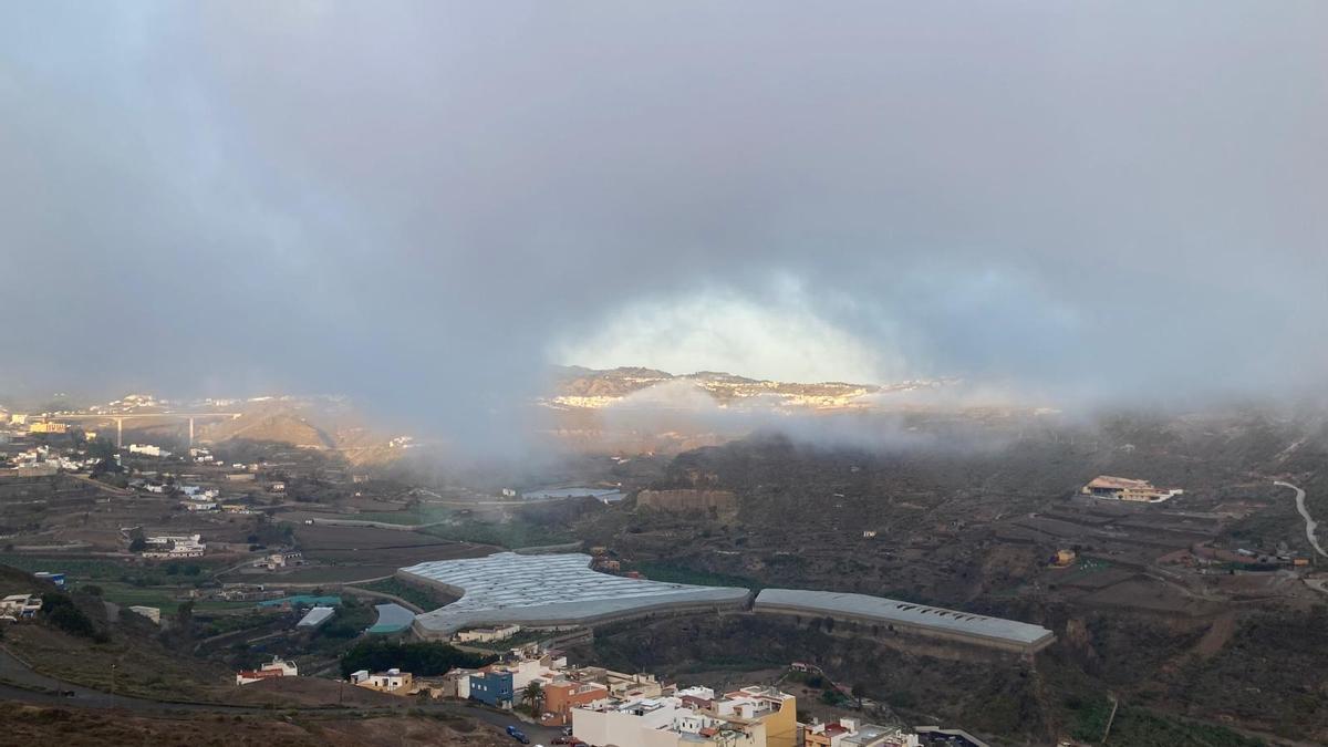 Neblinas de advección vistas al norte de Gran Canaria, en el municipio de Arucas.