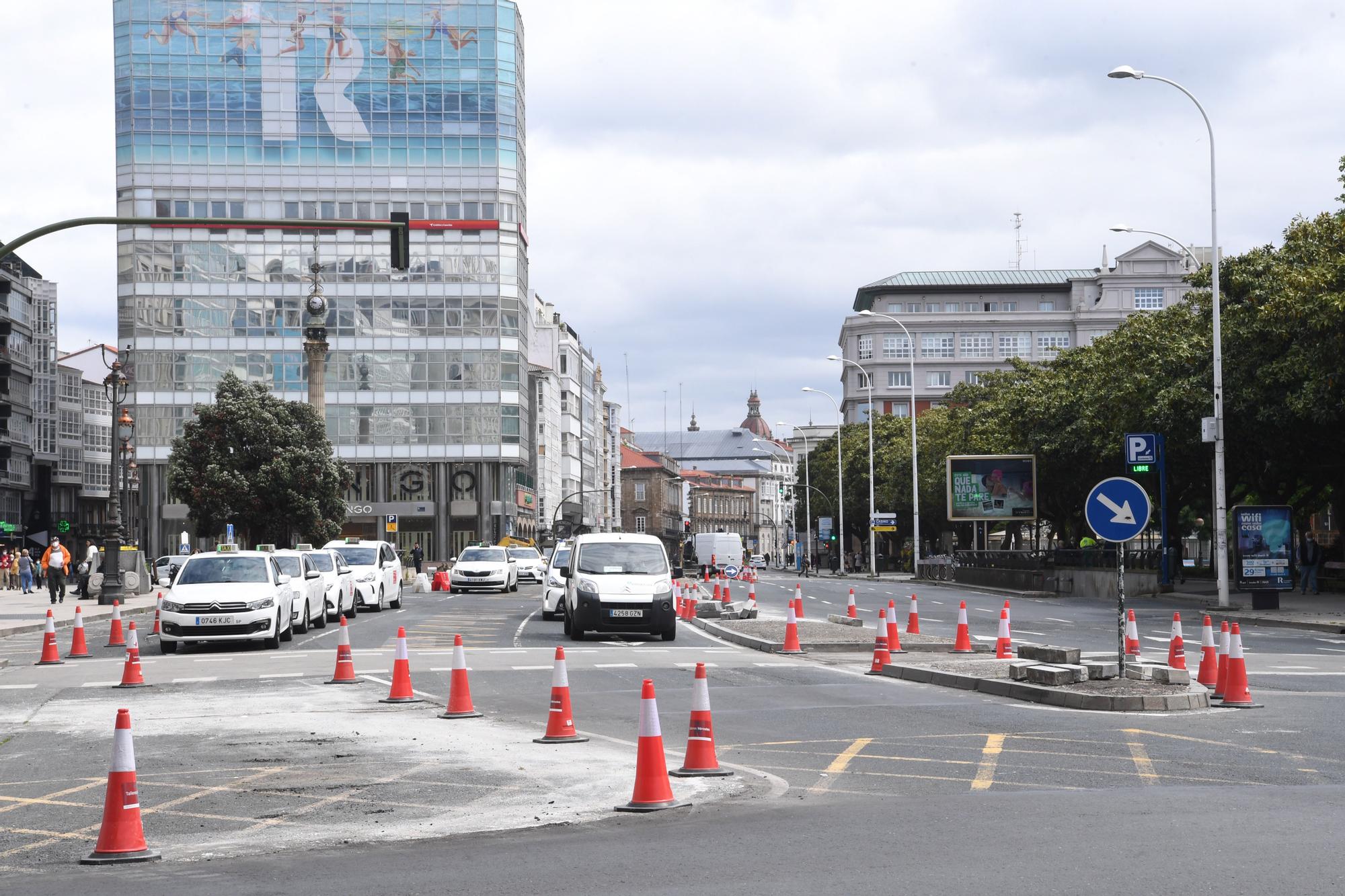 Obras de peatonalización en los Cantones