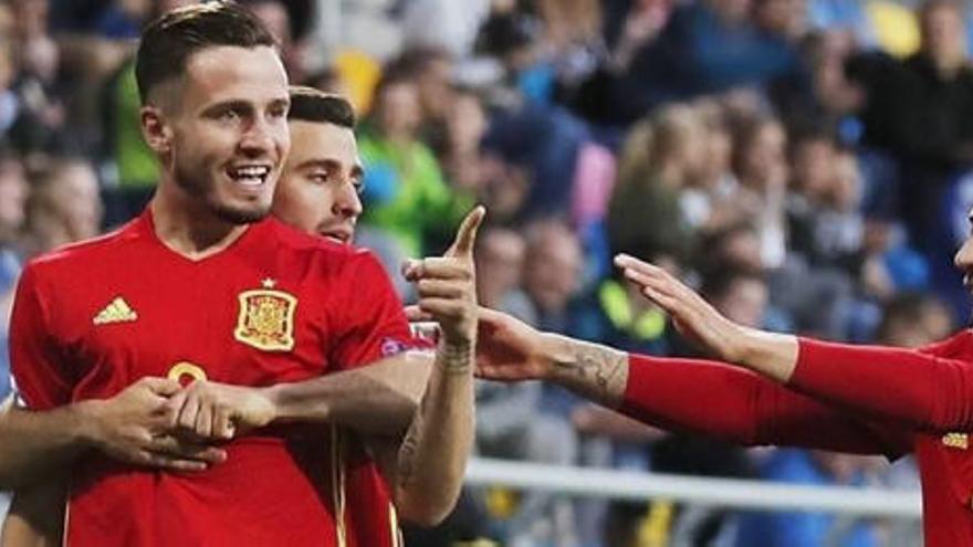 Saúl Ñíguez abrió la cuenta goleadora de España ante Macedonia.