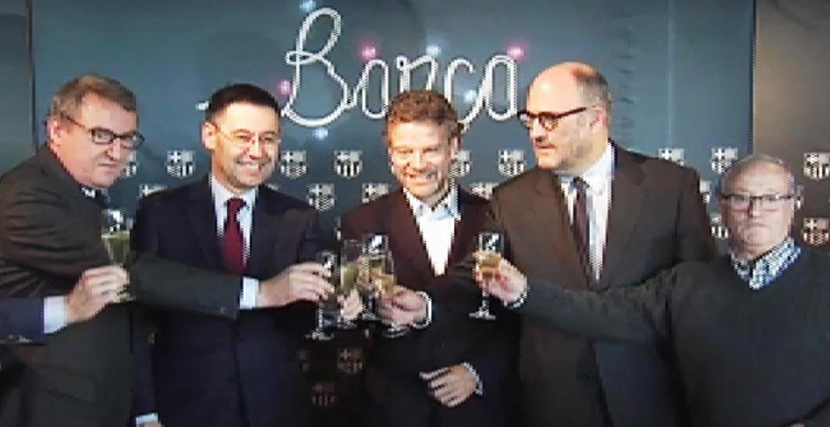 El brindis navideño del presidente del Barça Josep Maria Bartomeu