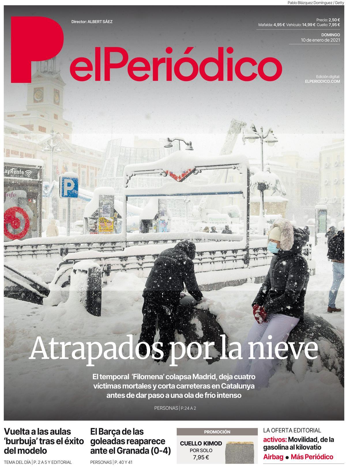 La portada d’EL PERIÓDICO del 10 de gener del 2021