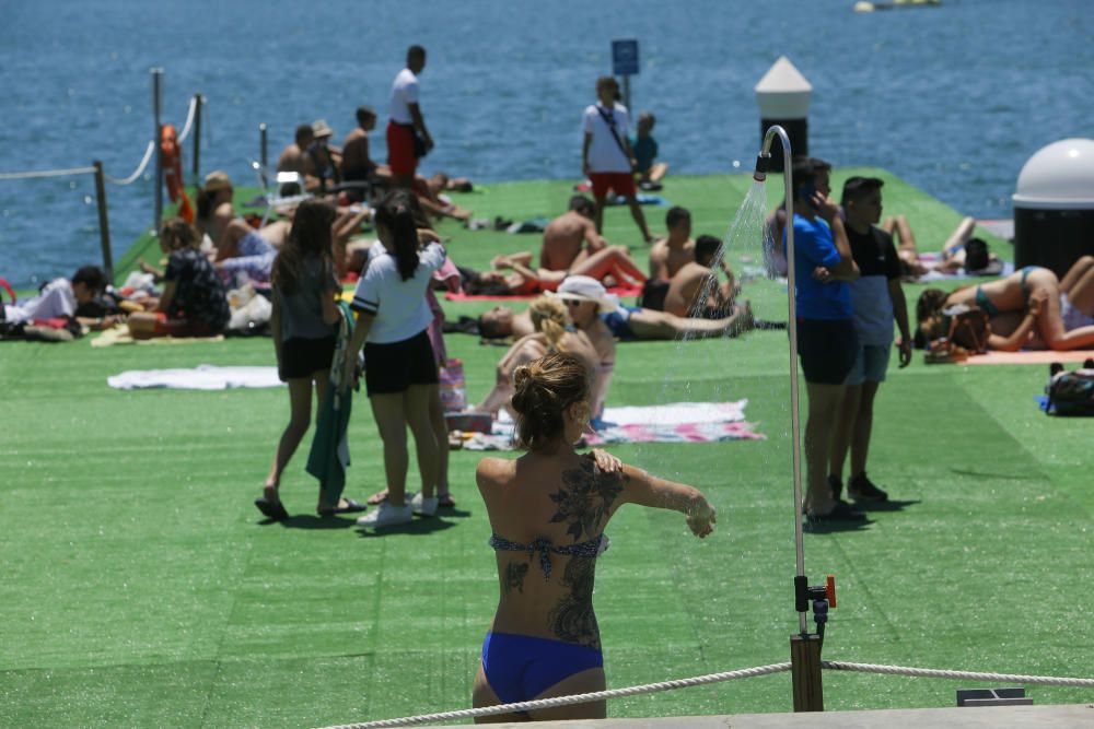 Éxito en el primer fin de semana de la piscina de la Marina de València