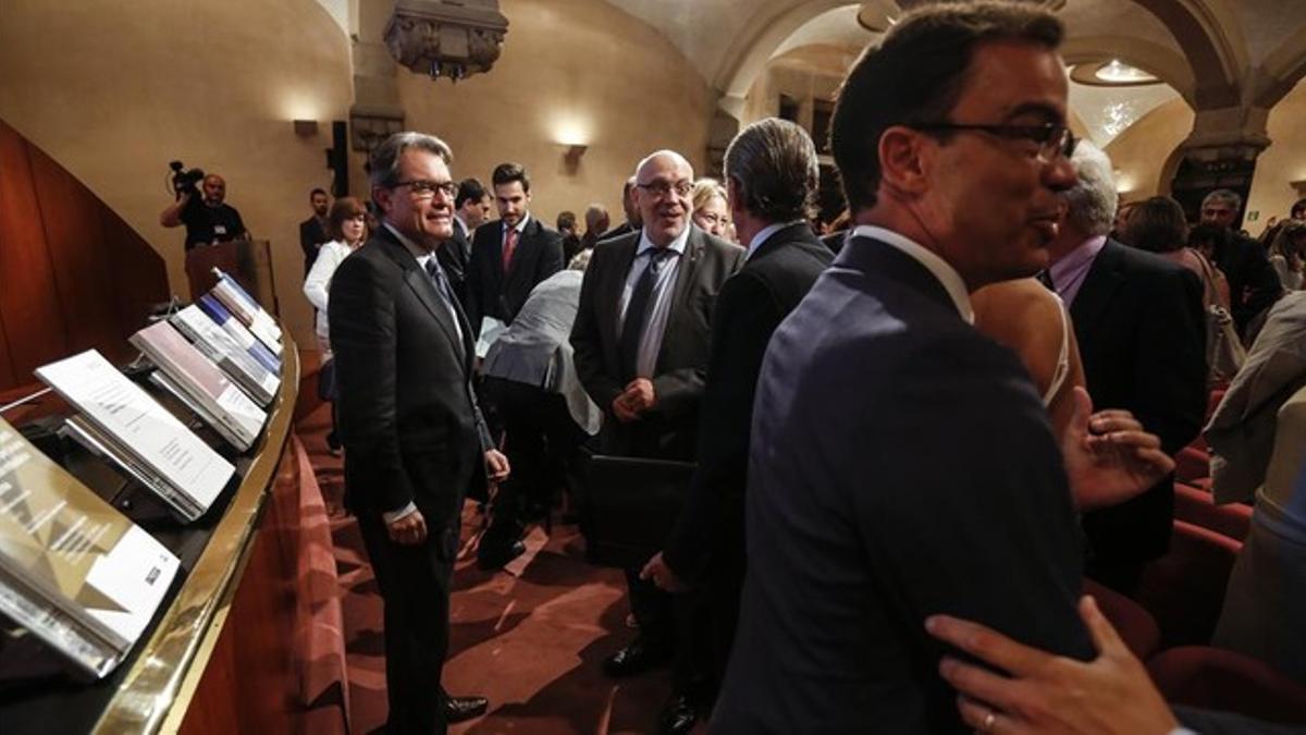 El 'president' Artur Mas, durante la presentación de los informes en el Palau de la Generalitat el pasado 27 de julio.