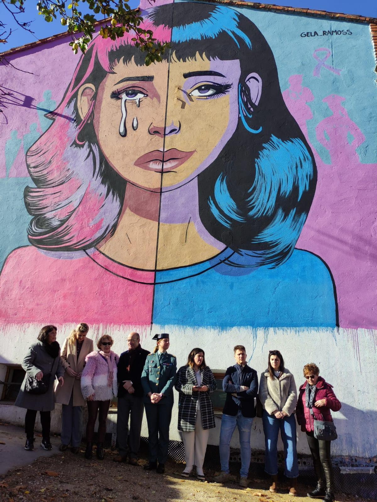 Mural inaugurado hoy en el Punto Joven de Benavente por el 25N.