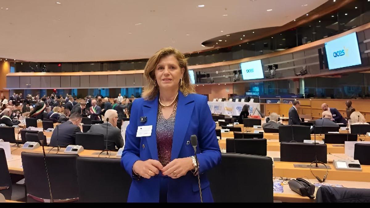 La concejala de Deportes, Conchita Méndez, este jueves en el Parlamento Europeo.