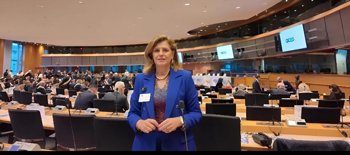 La concejala de Deportes, Conchita Méndez, en el Parlamento Europeo.