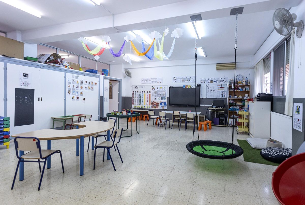 Un aula para niños con necesidades especiales de un colegio de Alicante
