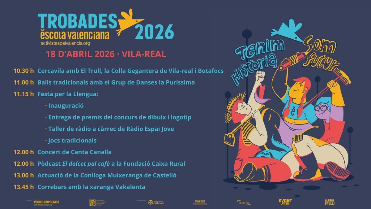 Aquesta és la programació de l'edició de 2026 de les Trobades d'Escola Valenciana que se celebrarà a Vila-real.