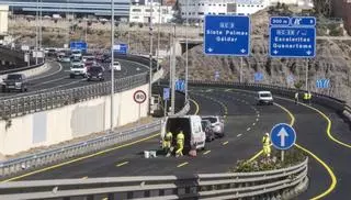 Puente del Guiniguada acabado de señalización para apertura al tráfico