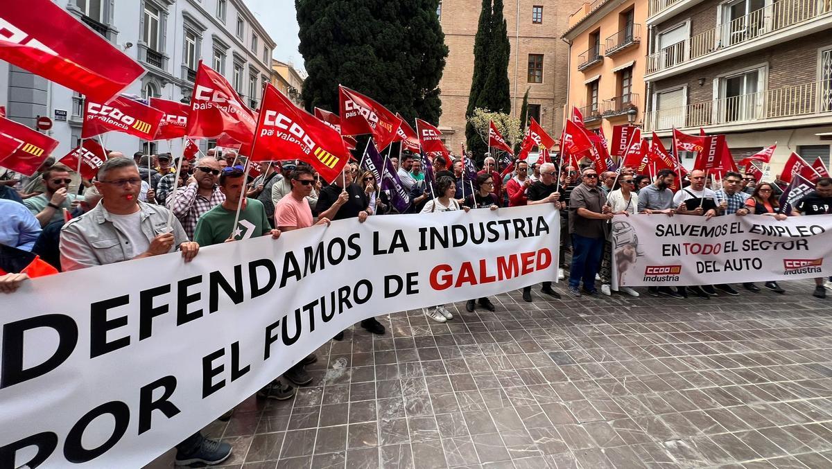 Protesta de la plantilla de Galmed.