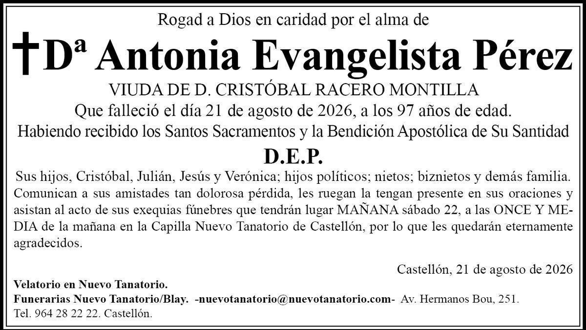 Dª Antonia Evangelista Pérez