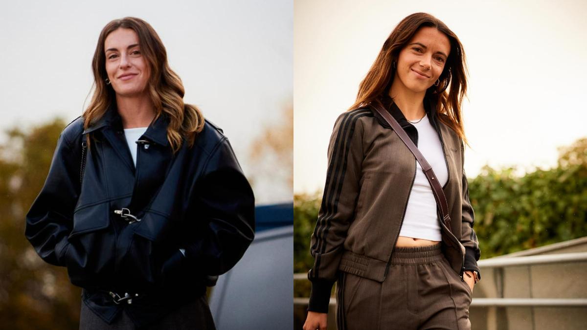 Alexia Putellas y Aitana Bonmatí a su llegada a Las Rozas.