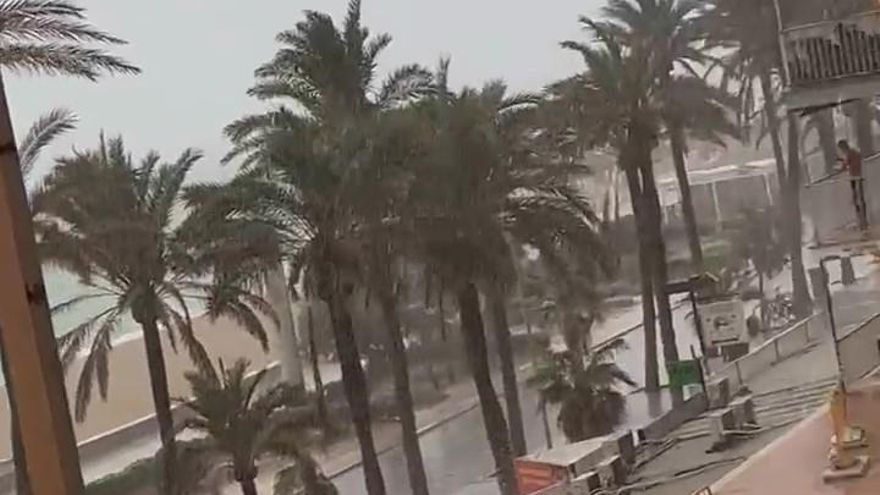 Regen an der Playa de Palma am 15.8.2024