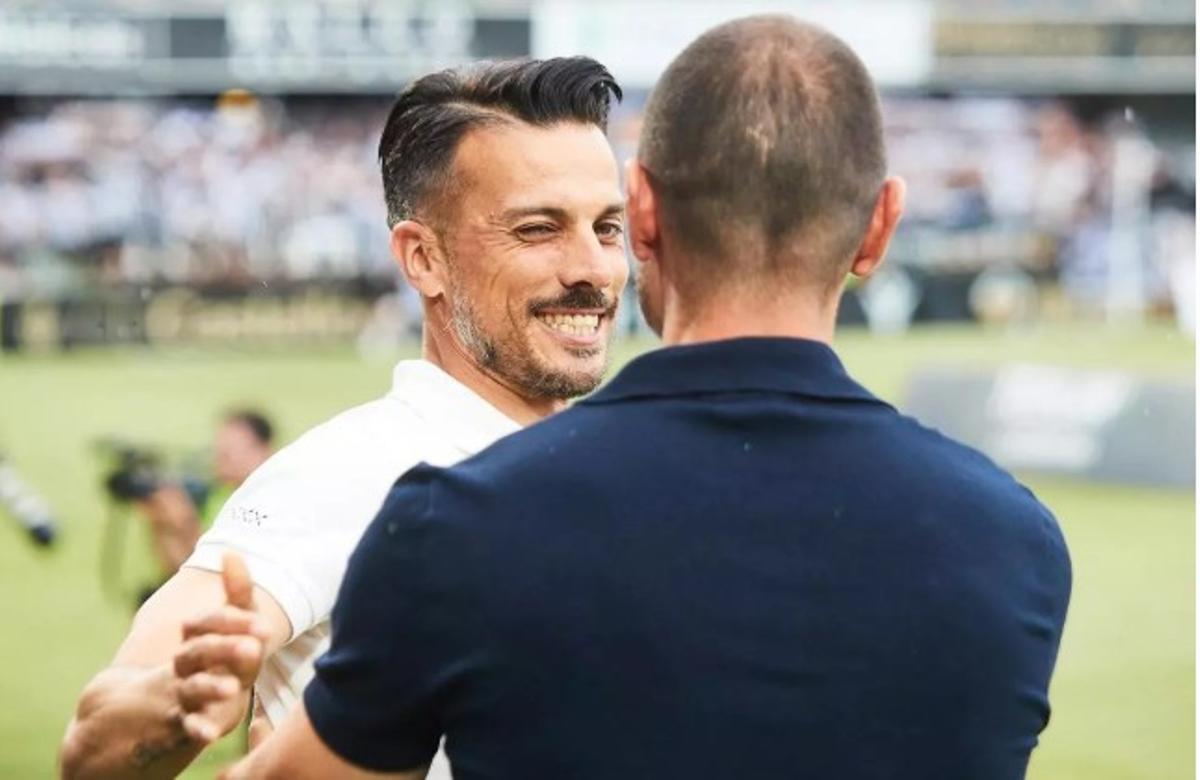 Rubén de la Barrera y Albert Rudé, en el Castellón-Deportivo de junio del 2023.