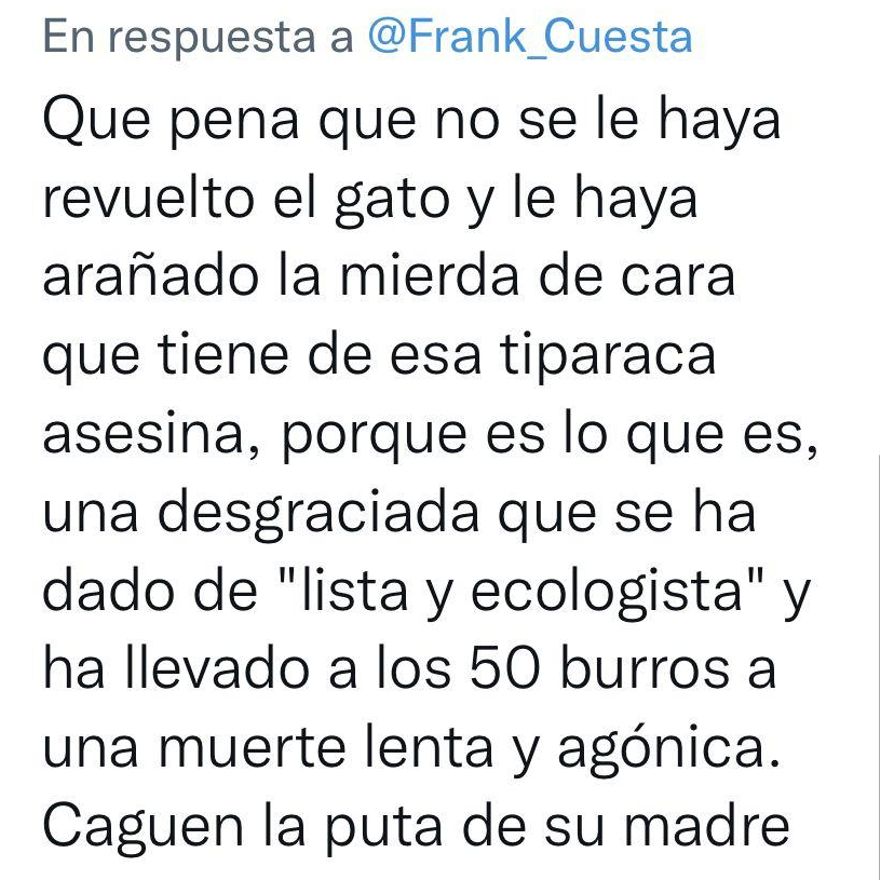 Publicación en respuesta al vídeo de Frank de la Jungla.