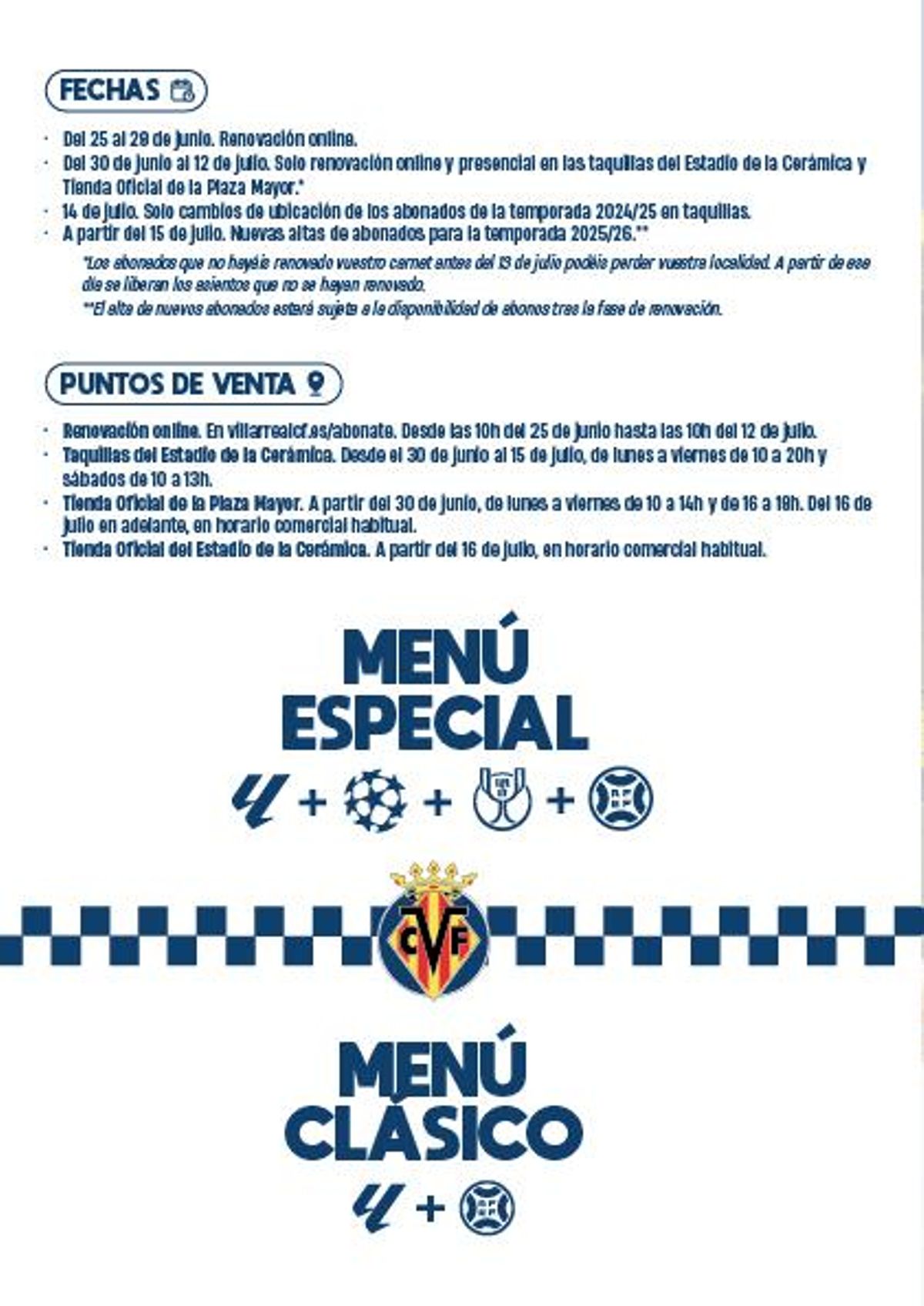 Fecha y puntos de venta de la campaña de abonos 2025/26 del Villarreal CF.