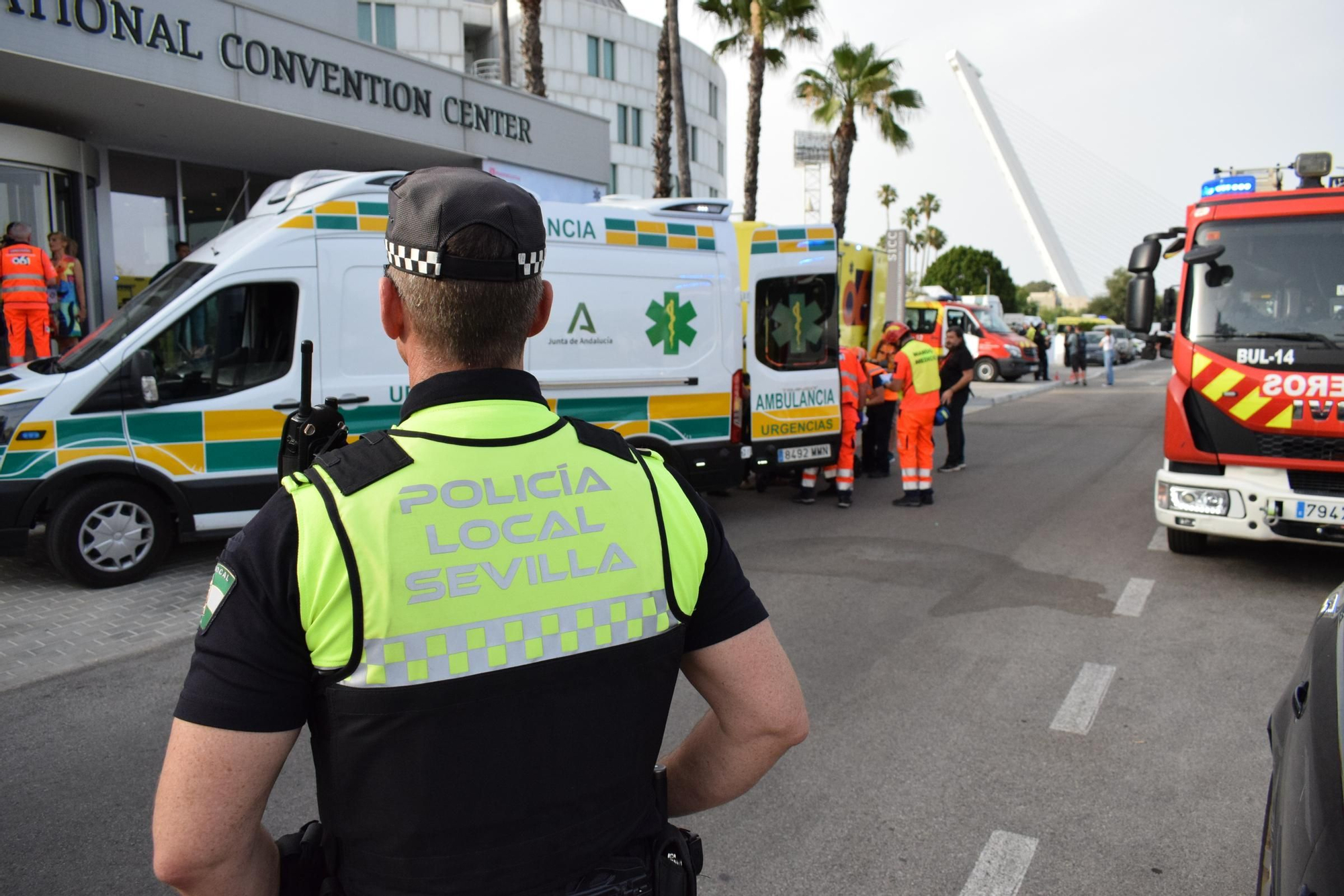 Simulacro de incendio en el Barceló Sevilla Convention Center
