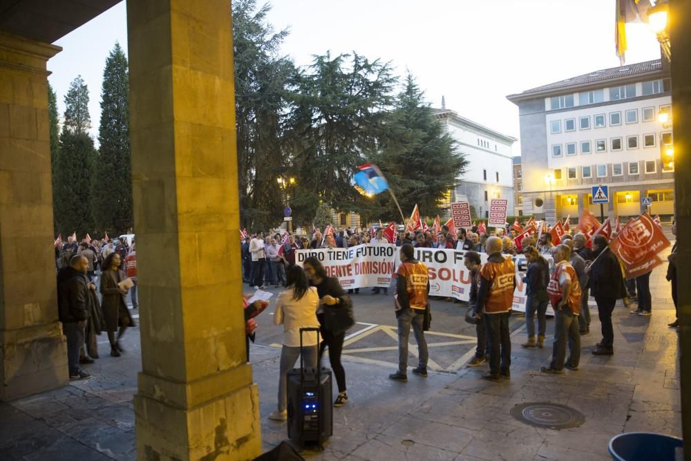Manifestación de los trabajadores de Duro Felguera