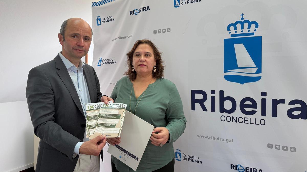 Vicente Mariño e Francisca Vidal, na presentación das Xornadas Saudables.