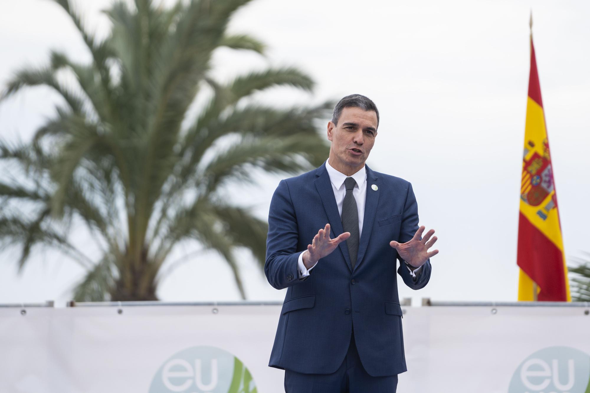El presidente Pedro Sánchez, en la Cumbre Euromediterránea