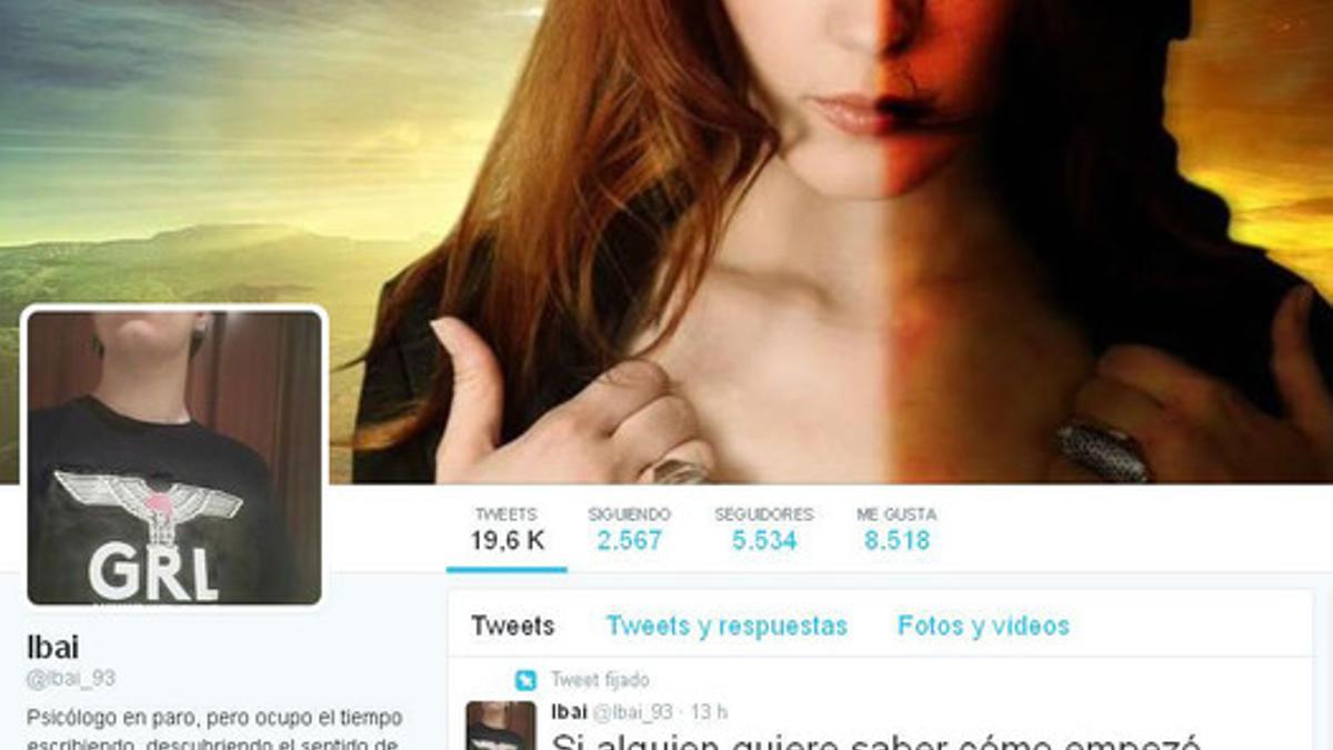 Perfil de Twitter del joven condenado por enaltecimiento del terrorismo.