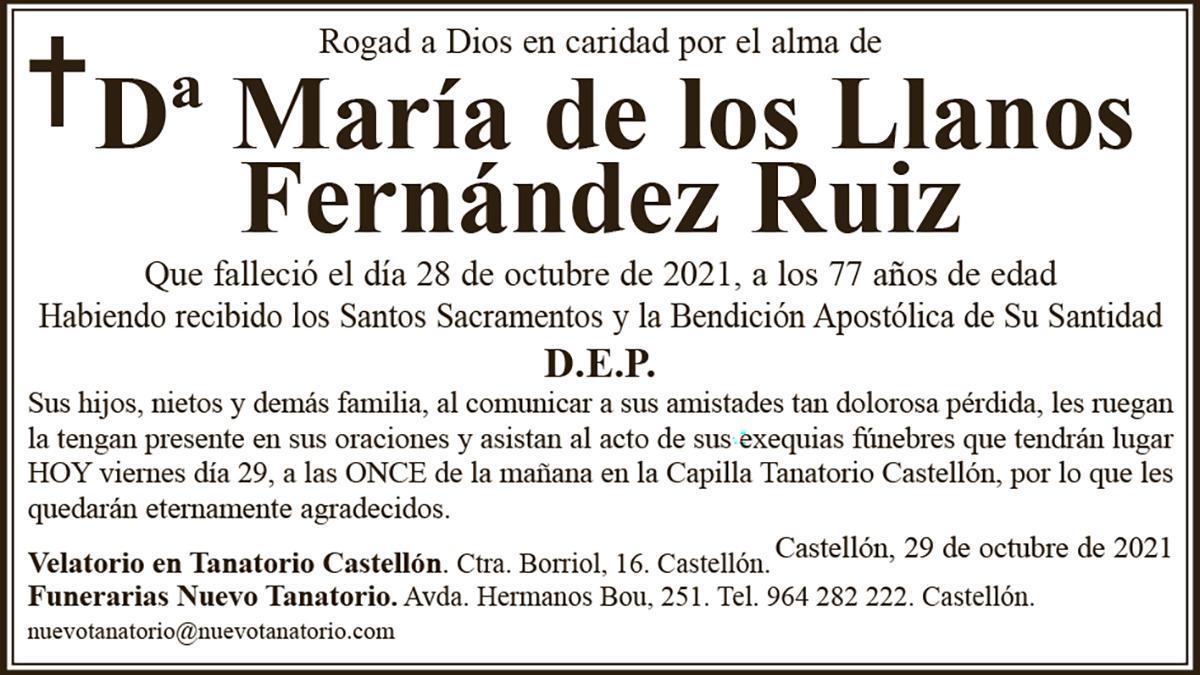 Dª María de los Llanos Fernández Ruiz