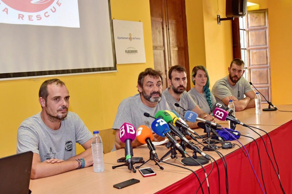 Rueda de prensa de Óscar Camps y Marc Gasol tras la llegada del 'Open Arms' a Palma