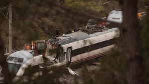 Estado en el que quedó el tren Alvia siniestrado en Adamuz.