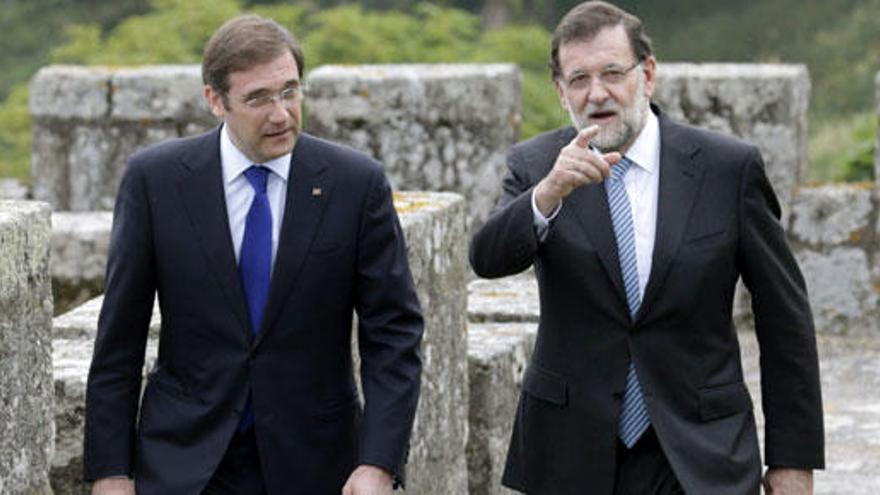 Rajoy y Passos Coelho, en Baiona.