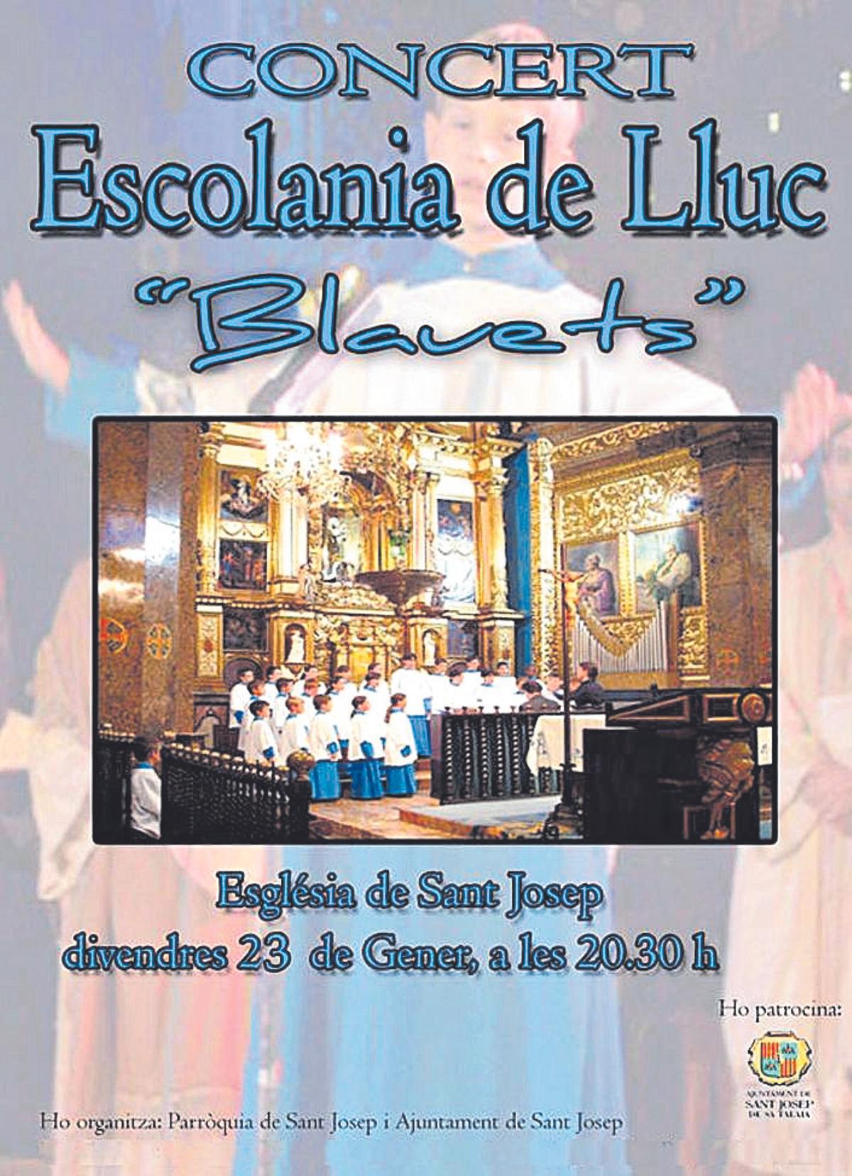 Cartell anunciador del concert que l’Escolania de Lluc oferí a l’Església de Sant Josep el gener de 2010.
