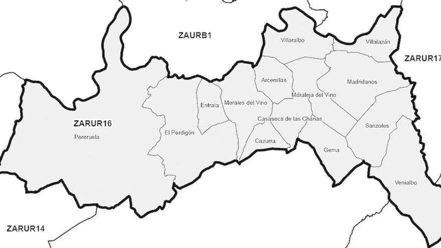 Ámbito territorial de Zamora Rural Sur.