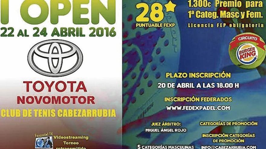 El Cabezarrubia reúne a las mejores palas extremeñas en el I Open Toyota Novomotor