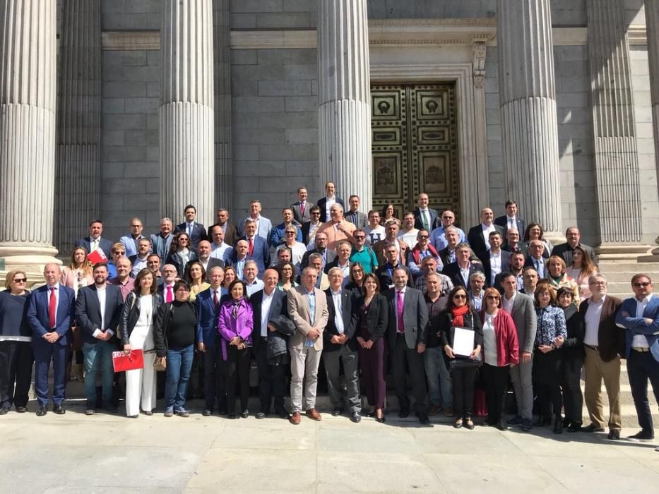 Toda la delegación a las puertas del Congreso