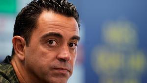 Xavi Hernández, el entrenador del Barça, en rueda de prensa.