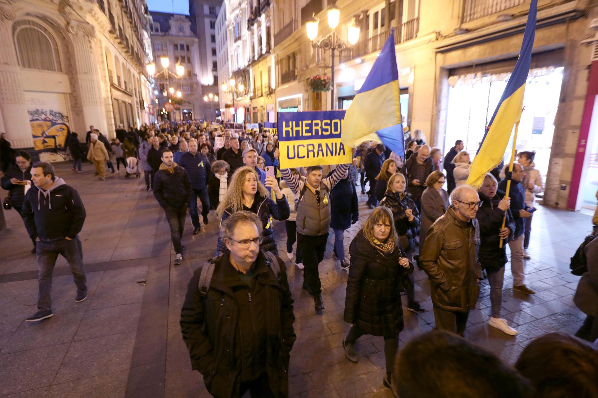 Concentración del Gobierno de Aragón en solidaridad con Ucrania