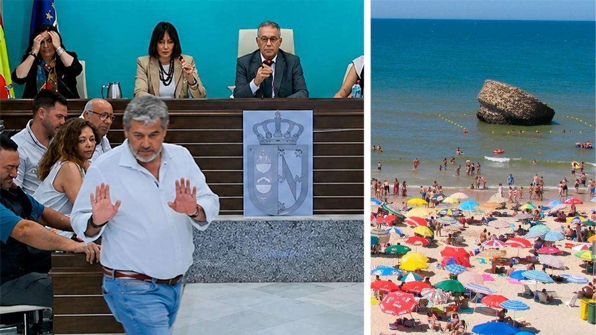 El concejal que faltaba en el pleno recibiendo los aplausos de los asistentes tras llegar in extremis este miércoles.