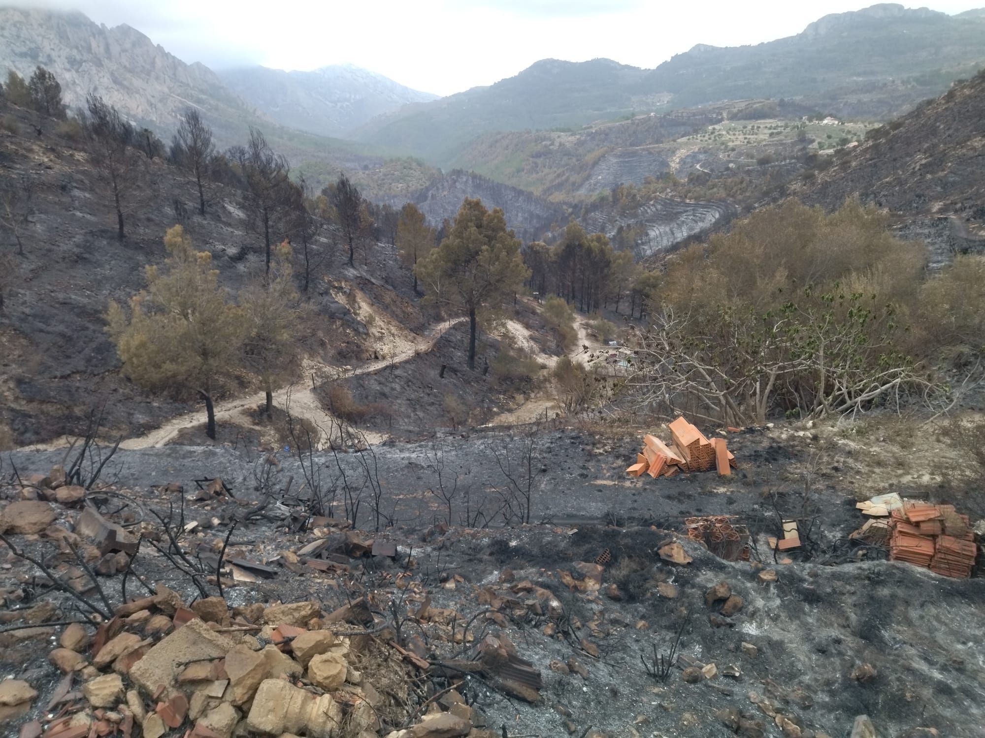 La destrucción del incendio de Tàrbena, en imágenes