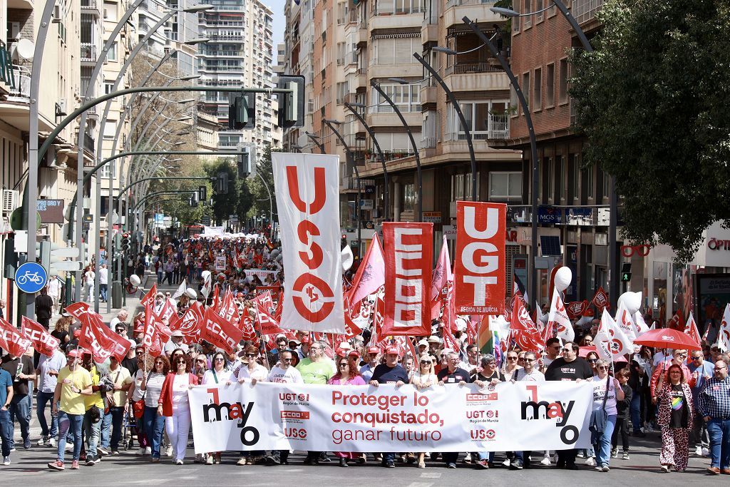 Todas las imágenes de la manifestación del 1 de Mayo en Murcia