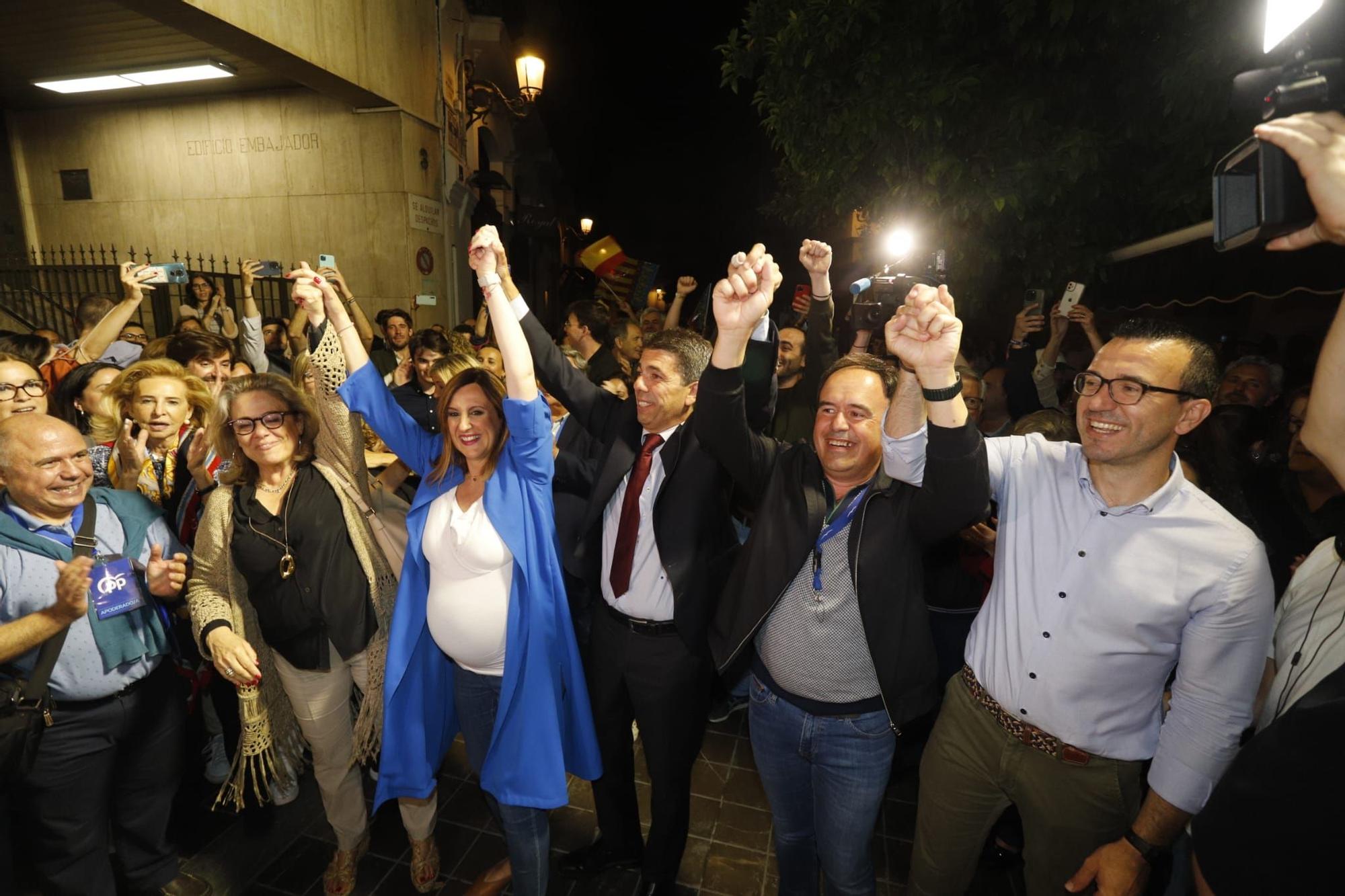 Mazón y Catalá celebran la victoria del PP en las elecciones autonómicas y municipales