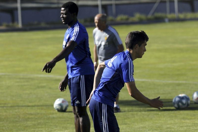 Entreno de hoy del Real Zaragoza en la Ciudad Deportiva.